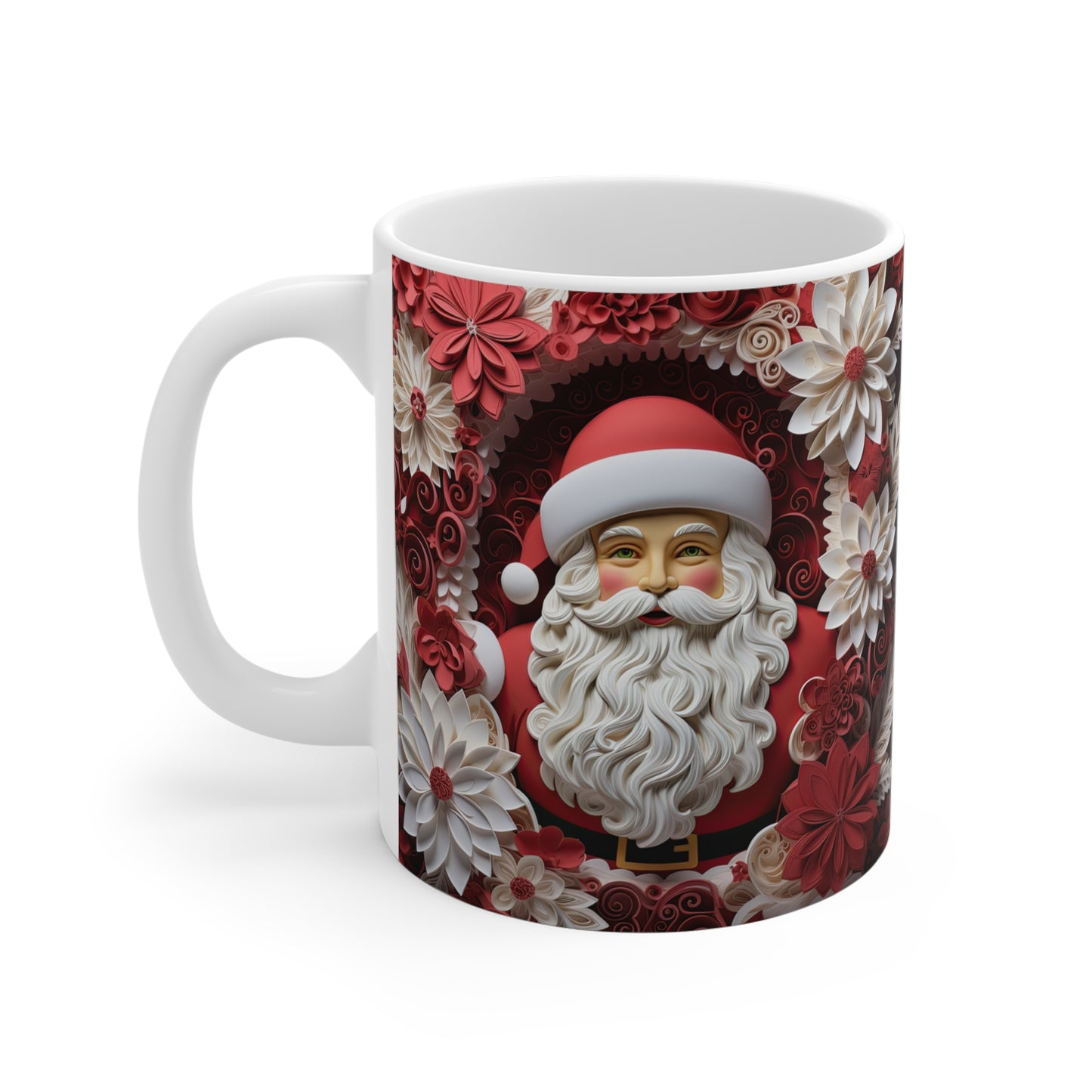 Santa Christmas Coffee Cup, Ceramic Christmas Coffee Mug