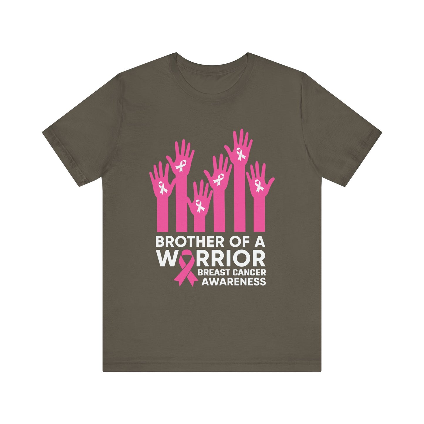 Brother of a Warrior Breast Cancer Awareness Jersey Short Sleeve Tee