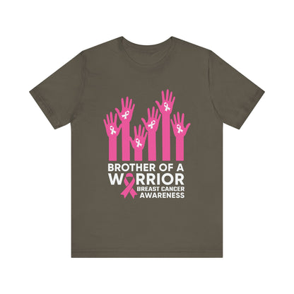 Brother of a Warrior Breast Cancer Awareness Jersey Short Sleeve Tee