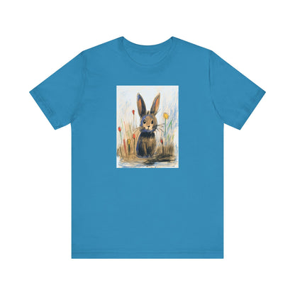 Child's Drawing of a Bunny Rabbit   Unisex Jersey Short Sleeve Tee