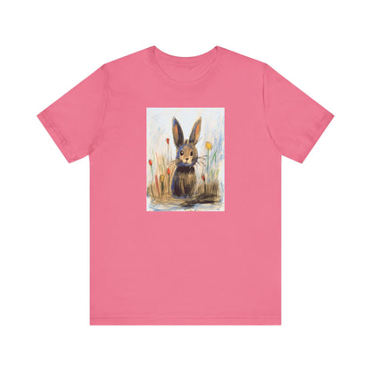 Child's Drawing of a Bunny Rabbit   Unisex Jersey Short Sleeve Tee