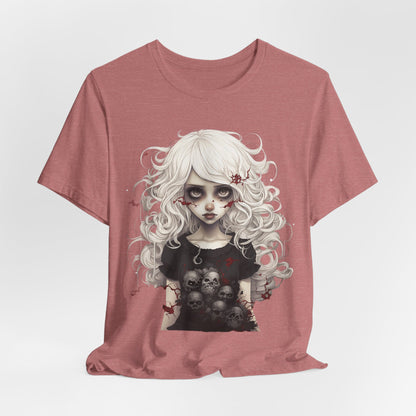 Creepy Doll Halloween Unisex Jersey Short Sleeve Tee