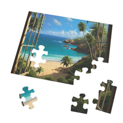 Window View at the Beach  Jigsaw Puzzle (30, 110, 252, 500,1000-Piece)