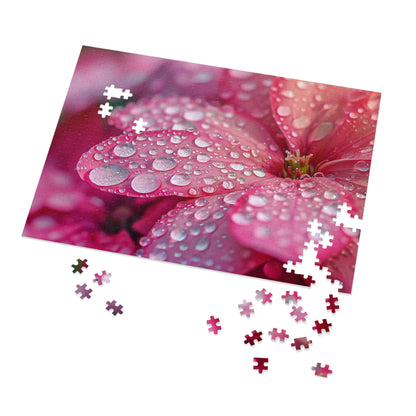 Pretty and Pinky Petals After a Spring Rain Jigsaw Puzzle (30, 110, 252, 500,1000-Piece)