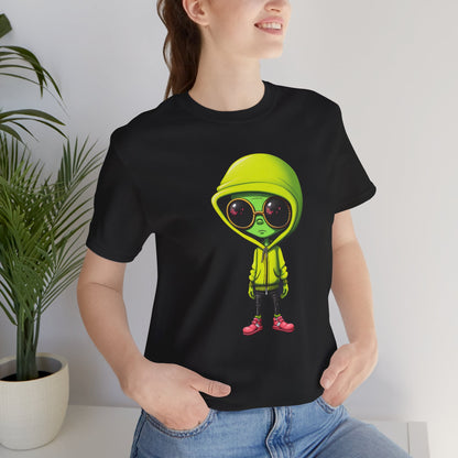 Hip Hop Alien with Grandma's Crew Personalized on Back   Unisex Jersey Short Sleeve Tee