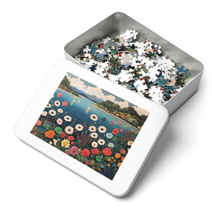 Colorful Flowers and Sailboats Jigsaw Puzzle (30, 110, 252, 500,1000-Piece)