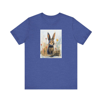 Child's Drawing of a Bunny Rabbit   Unisex Jersey Short Sleeve Tee