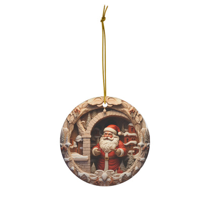 Santa Christmas Ceramic Ornament