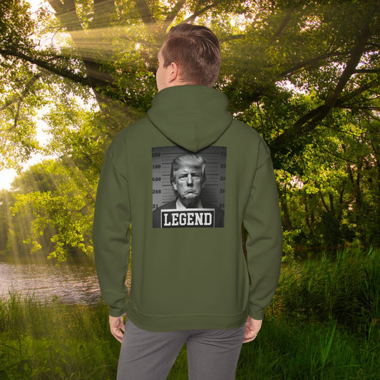 Trump Mug Shot Legend Back Printed Hoodie Sweatshirt