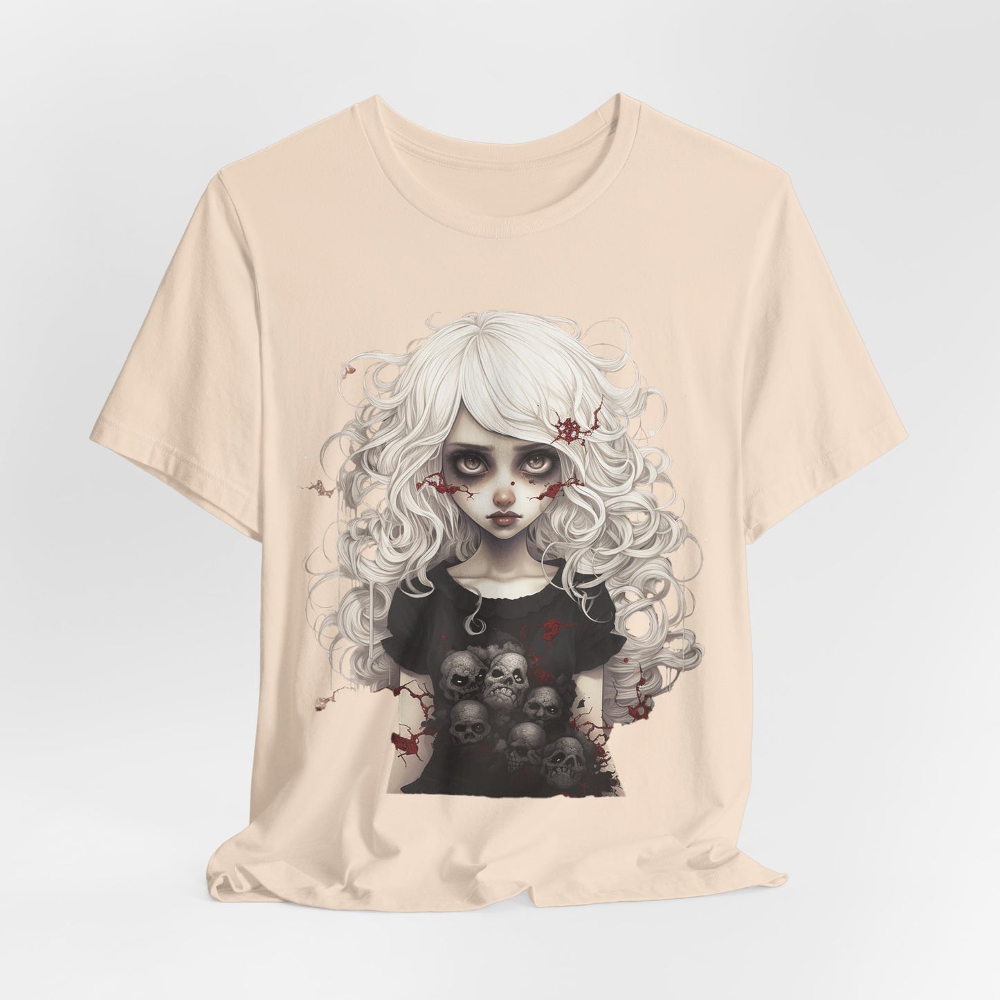 Creepy Doll Halloween Unisex Jersey Short Sleeve Tee