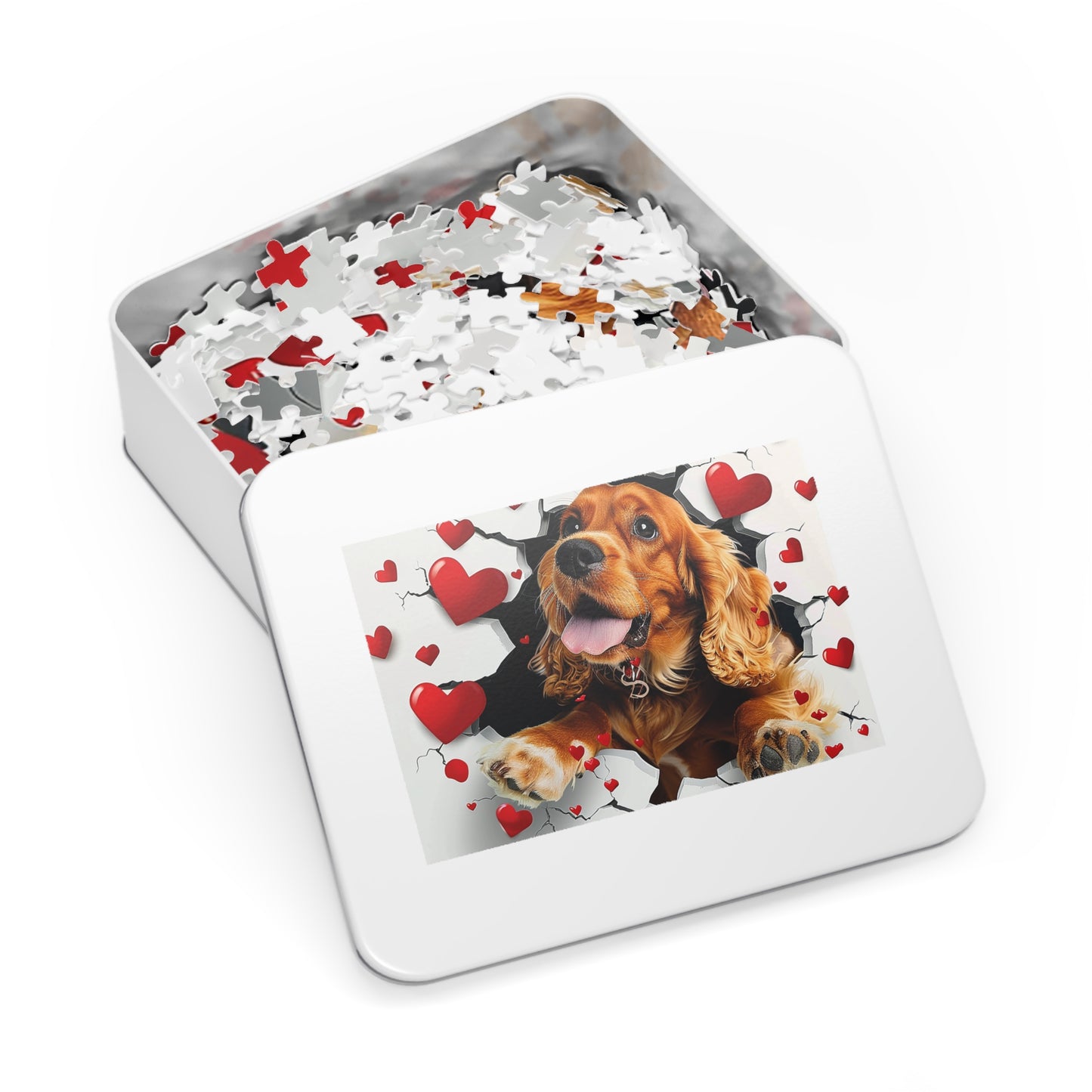 Valentine's Breakout Cocker Spaniel Jigsaw Puzzle (30, 110, 252, 500,1000-Piece)