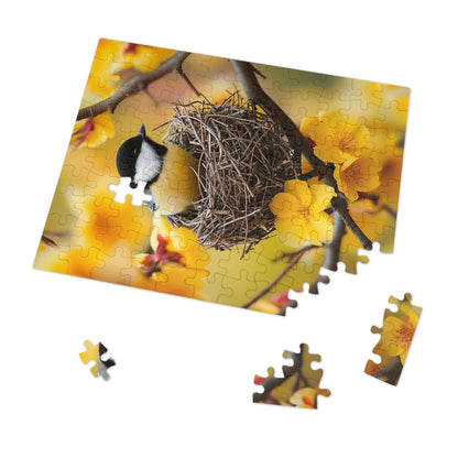 Yellow and Black Bird Nesting Jigsaw Puzzle (30, 110, 252, 500,1000-Piece)