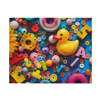 Buttons and Rubber Duckie Jigsaw Puzzle (30, 110, 252, 500,1000-Piece)