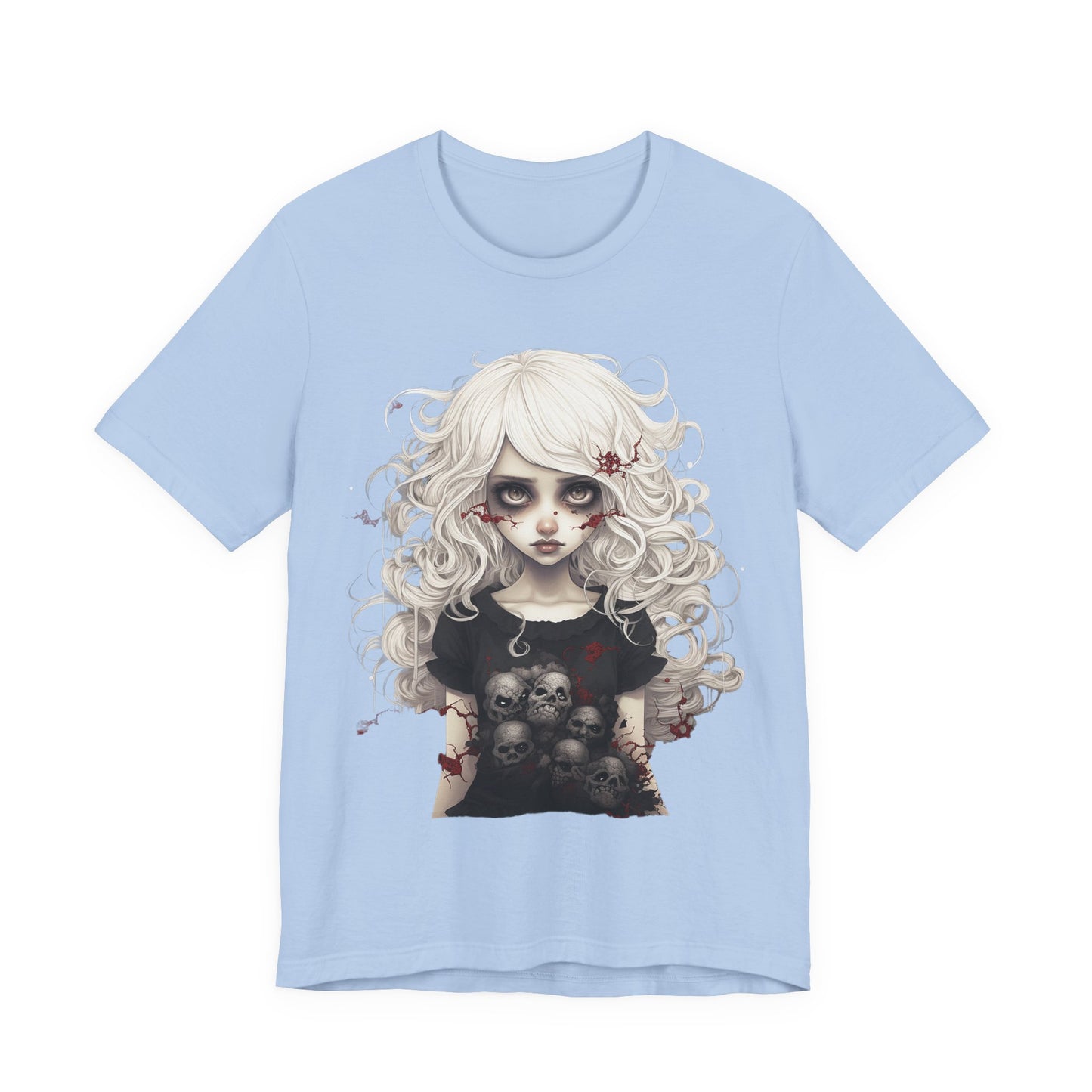 Creepy Doll Halloween Unisex Jersey Short Sleeve Tee