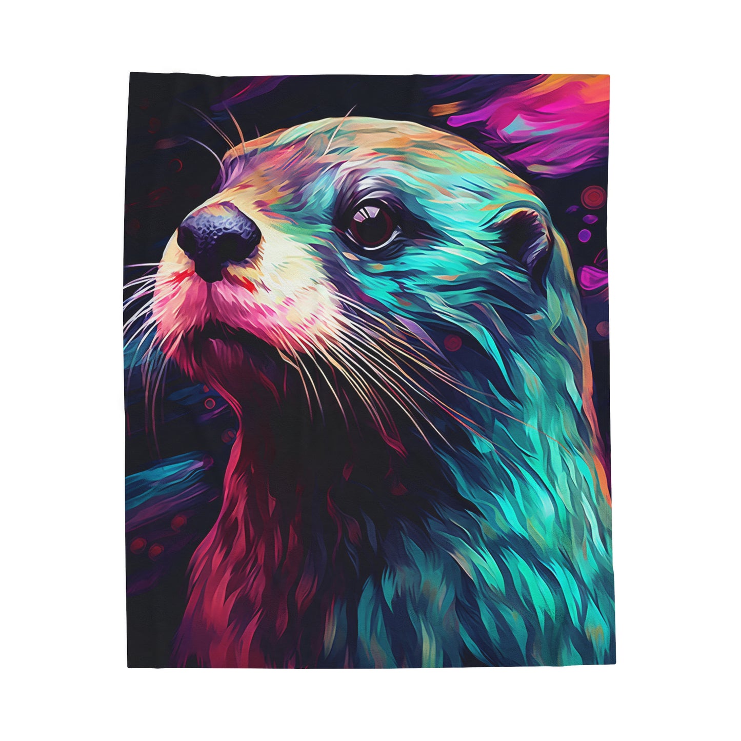Colorful Otter  Velveteen Plush Blanket