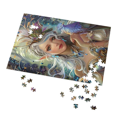 Mystical Fairy with Bird Jigsaw Puzzle (30, 110, 252, 500,1000-Piece)