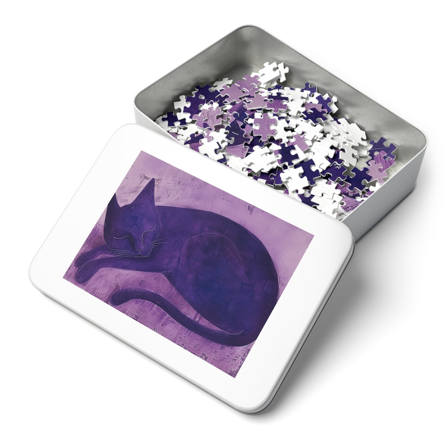 Purple Kitty Cat Jigsaw Puzzle (30, 110, 252, 500,1000-Piece)