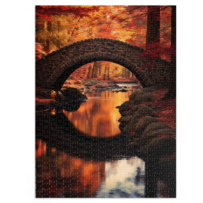 Autumn Bridge Reflection Jigsaw Puzzle (30, 110, 252, 500,1000-Piece)