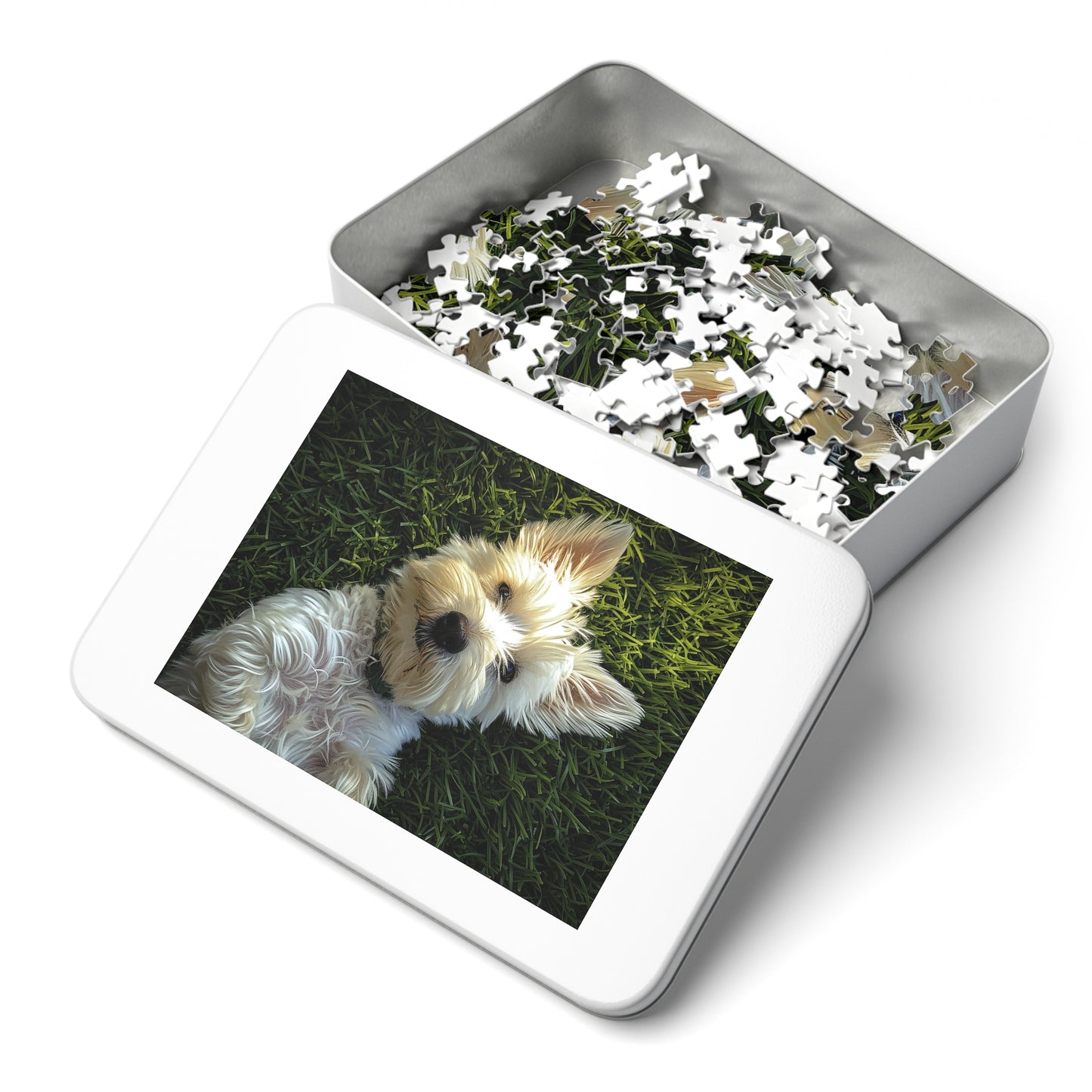 Westie Puppy Rolling in the Grass Jigsaw Puzzle (30, 110, 252, 500,1000-Piece)