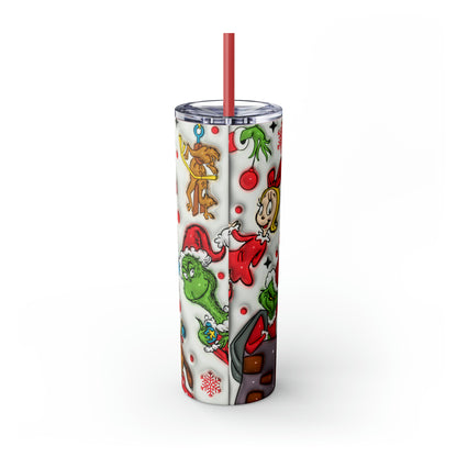 The Grinch Christmas Skinny Tumbler with Straw, 20oz