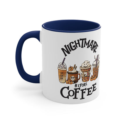 Nightmare Before Coffee Color Accent Coffee Mug, Coffee Lovers Coffee Cup