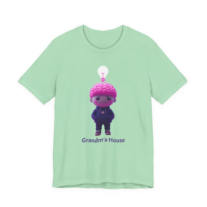 Grandma's House Brain with Light Bulb Design - Unisex Jersey Tee