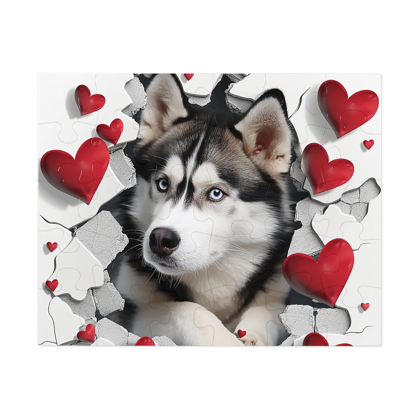 Valentine's Breakout Husky Jigsaw Puzzle (30, 110, 252, 500,1000-Piece)