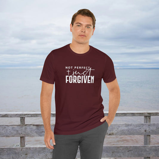 Not Perfect Just Forgiven   Unisex Jersey Short Sleeve Tee