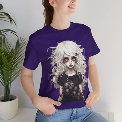 Creepy Doll Halloween Unisex Jersey Short Sleeve Tee