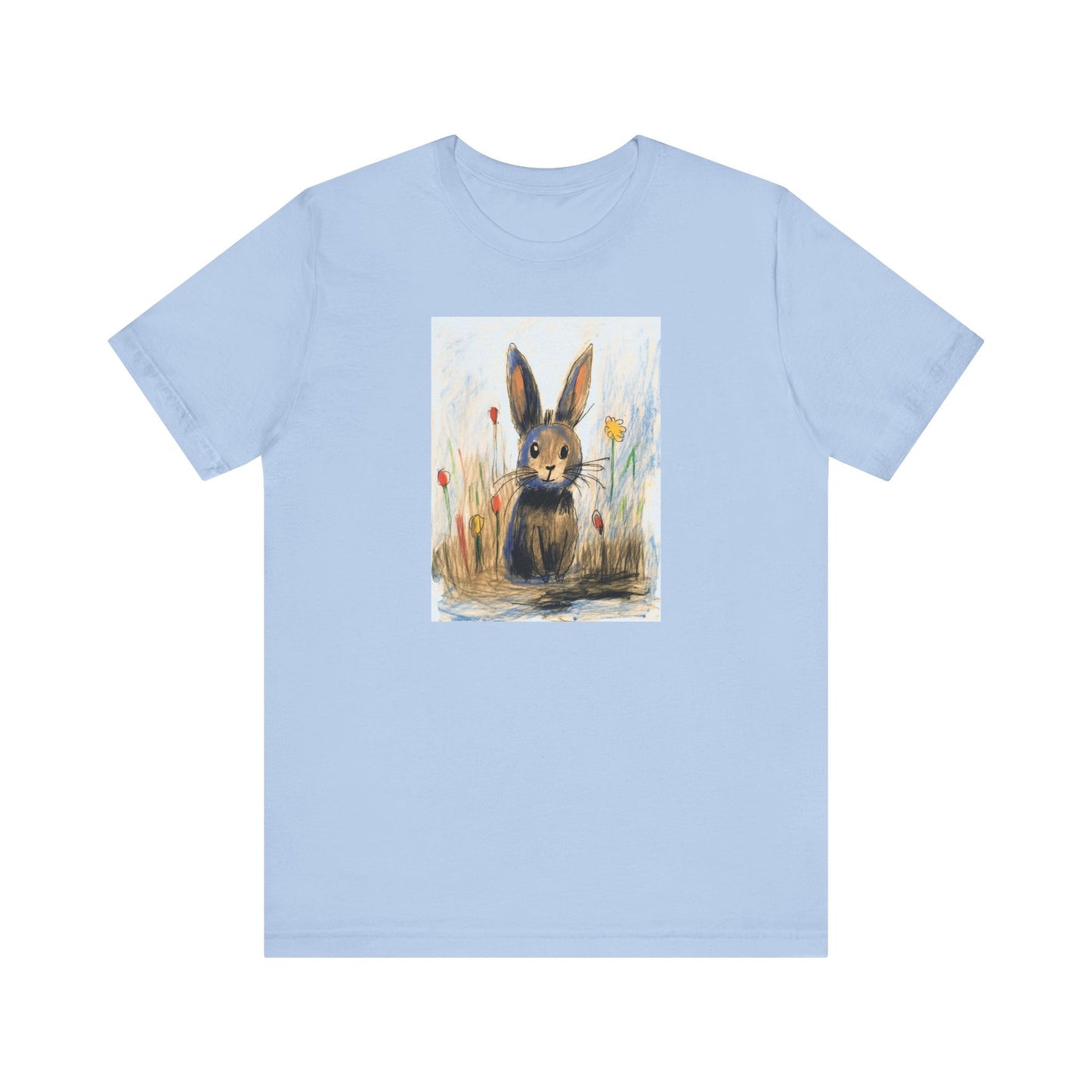 Child's Drawing of a Bunny Rabbit   Unisex Jersey Short Sleeve Tee