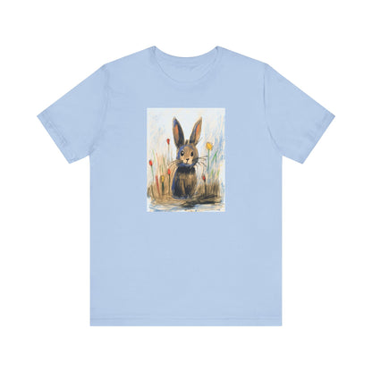 Child's Drawing of a Bunny Rabbit   Unisex Jersey Short Sleeve Tee