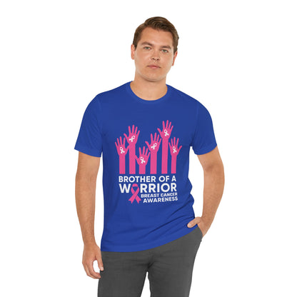 Brother of a Warrior Breast Cancer Awareness Jersey Short Sleeve Tee
