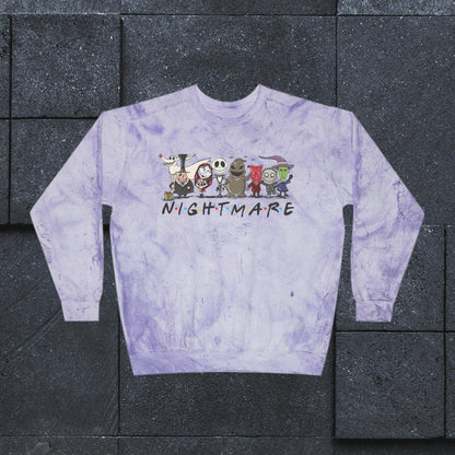 Nightmare Friends Comfort Colors Sweatshirt,  Unisex Color Blast Crewneck Sweatshirt