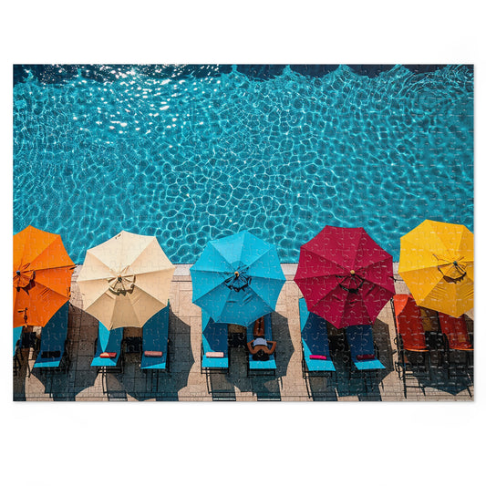 Pool Side Umbrellas Jigsaw Puzzle (30, 110, 252, 500,1000-Piece)