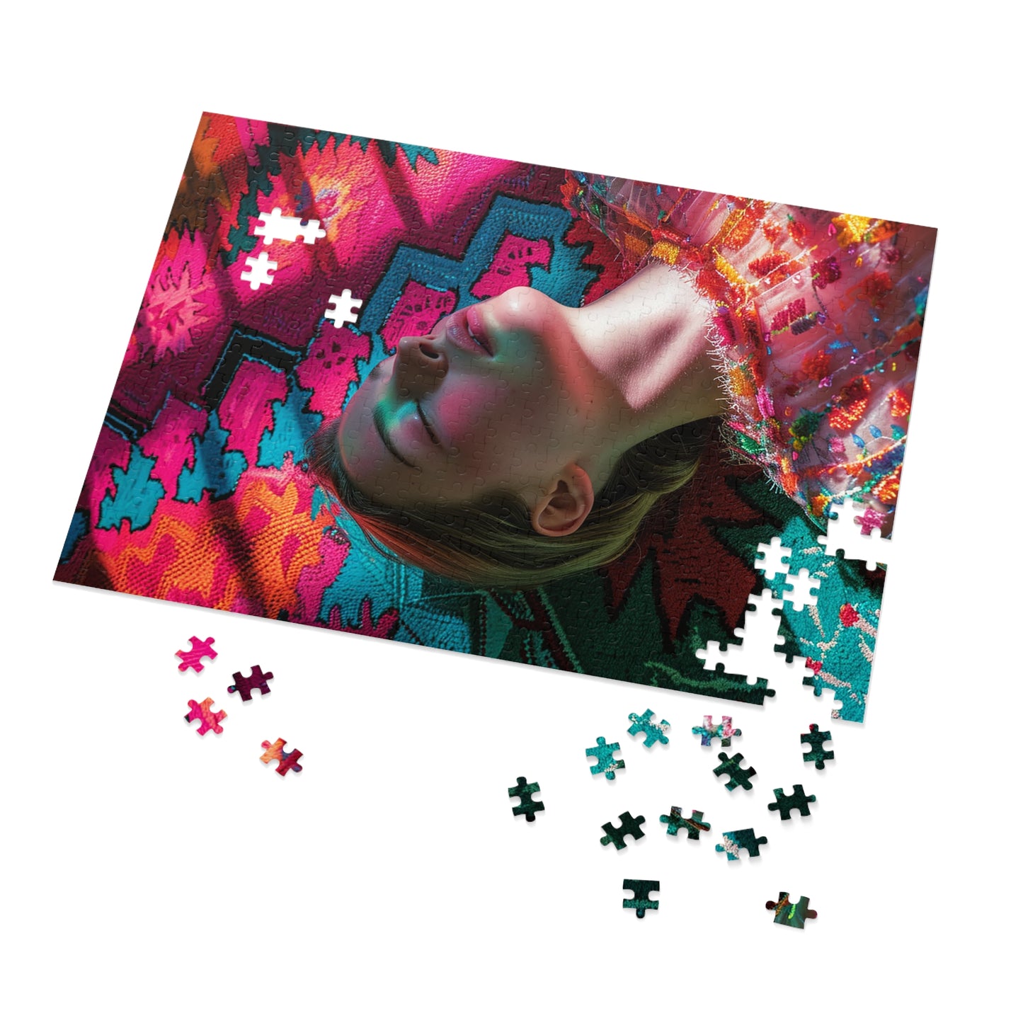 Sleeping with the Colorful Patterns of the Sun Jigsaw Puzzle (30, 110, 252, 500,1000-Piece)