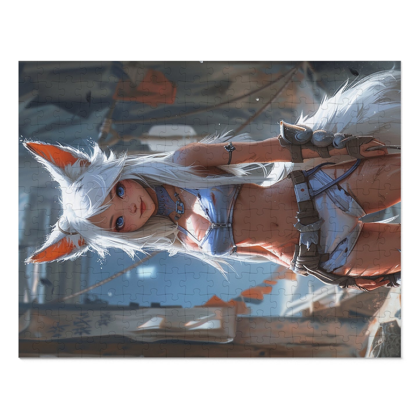 Anime Female Fox Warrior  Jigsaw Puzzle (30, 110, 252, 500,1000-Piece)