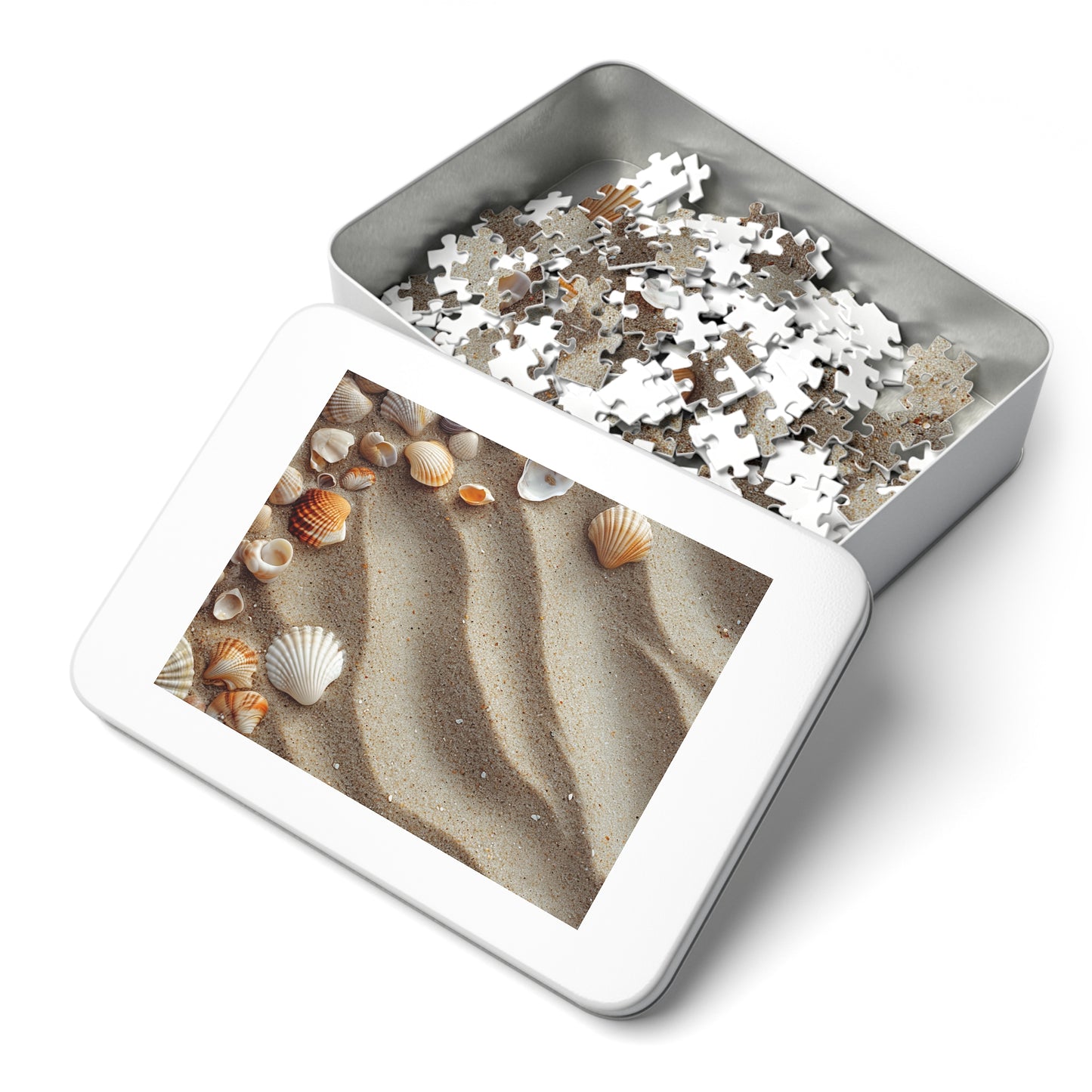 Sandy Beach Sea Shells  Jigsaw Puzzle (30, 110, 252, 500,1000-Piece)