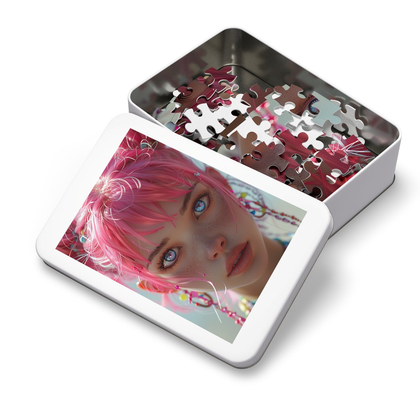 Pink Haired Anime Girl  Jigsaw Puzzle (30, 110, 252, 500,1000-Piece)