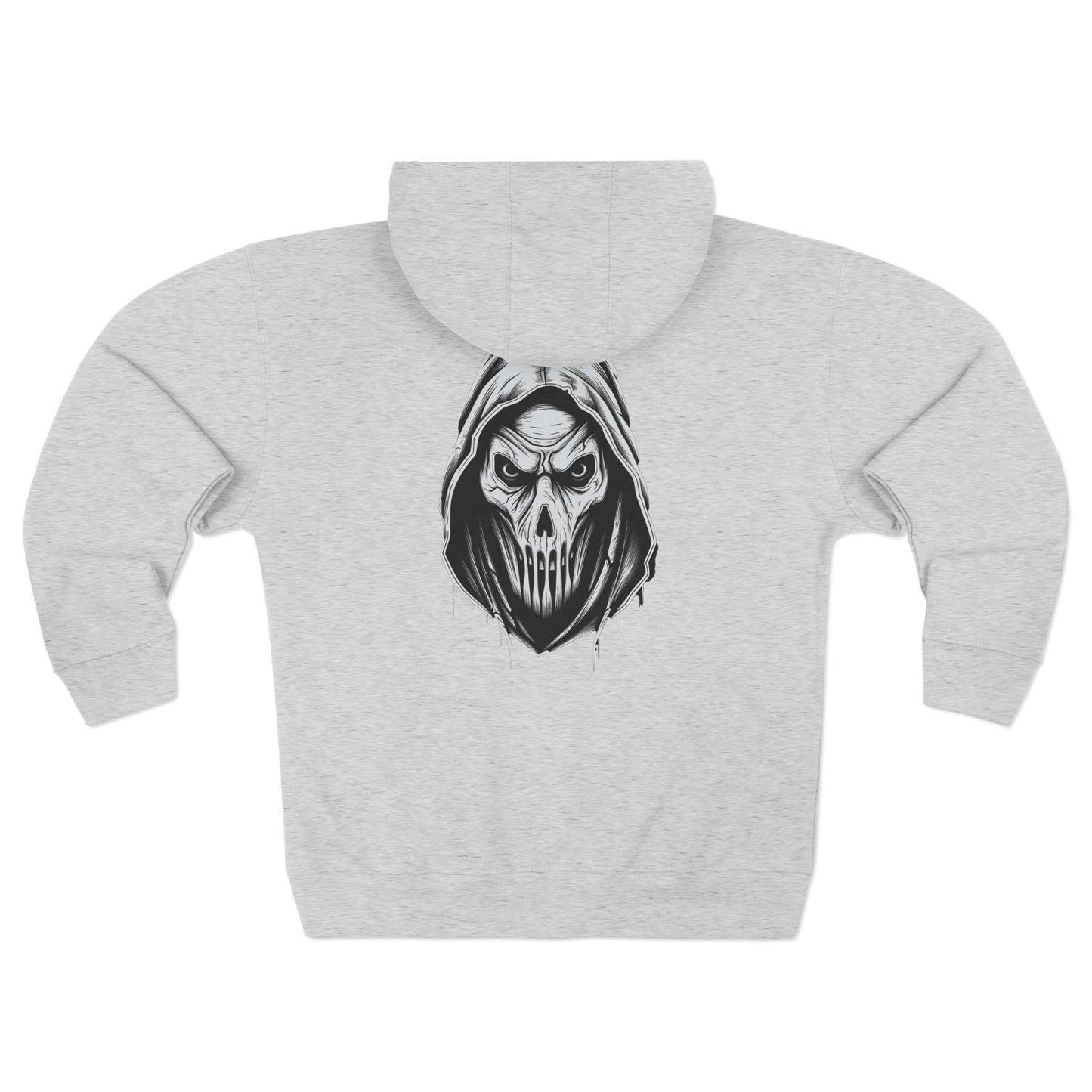 Scary Skull Back Printed Premium Full Zip Hoodie