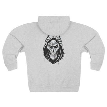 Scary Skull Back Printed Premium Full Zip Hoodie