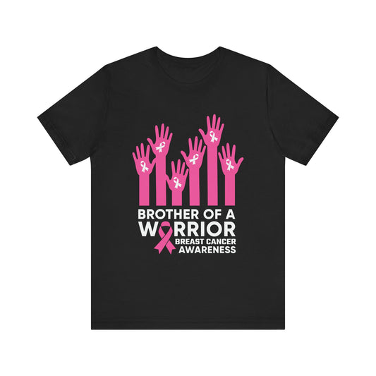 Brother of a Warrior Breast Cancer Awareness Jersey Short Sleeve Tee
