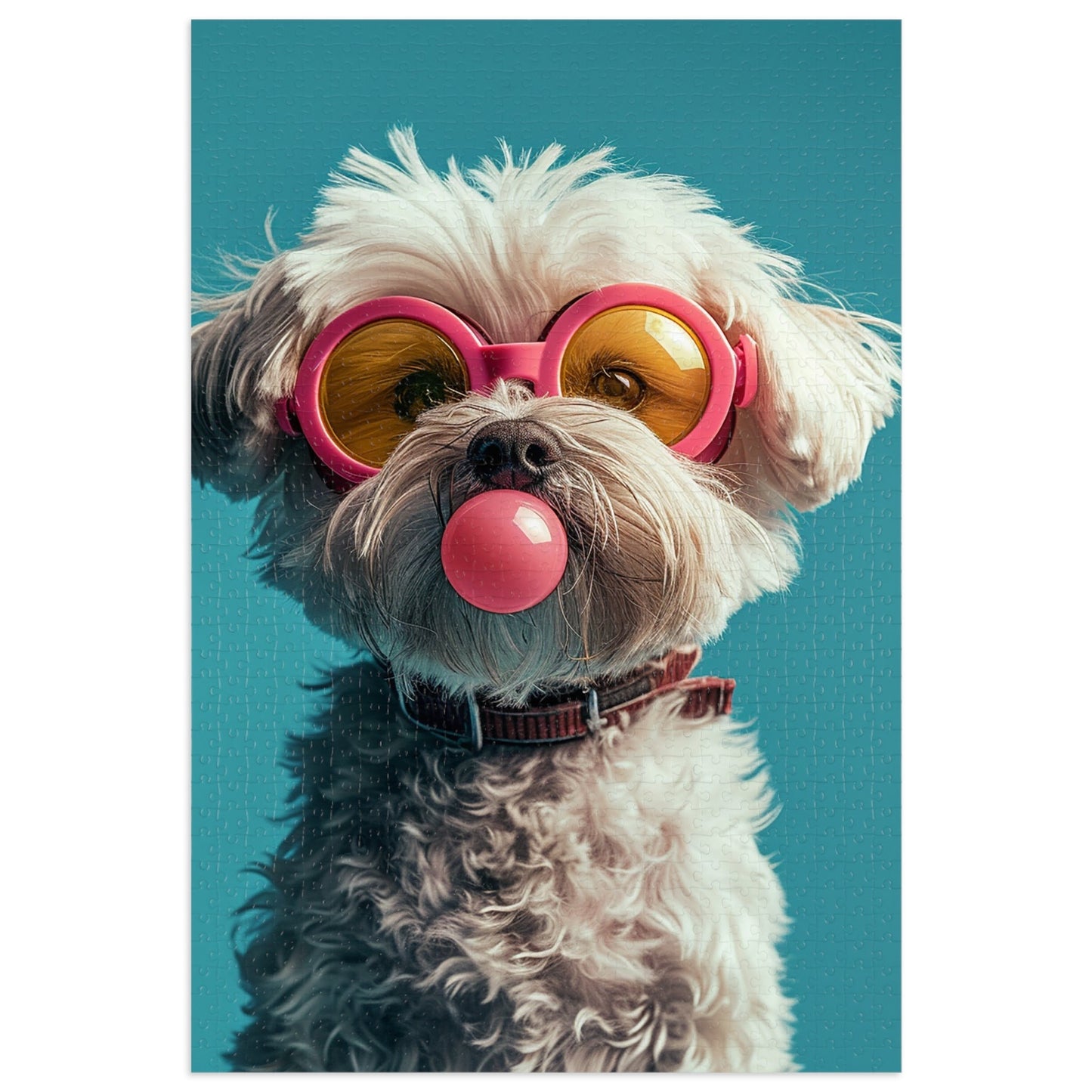 Maltese with Pink Sunglasses  Jigsaw Puzzle (30, 110, 252, 500,1000-Piece)