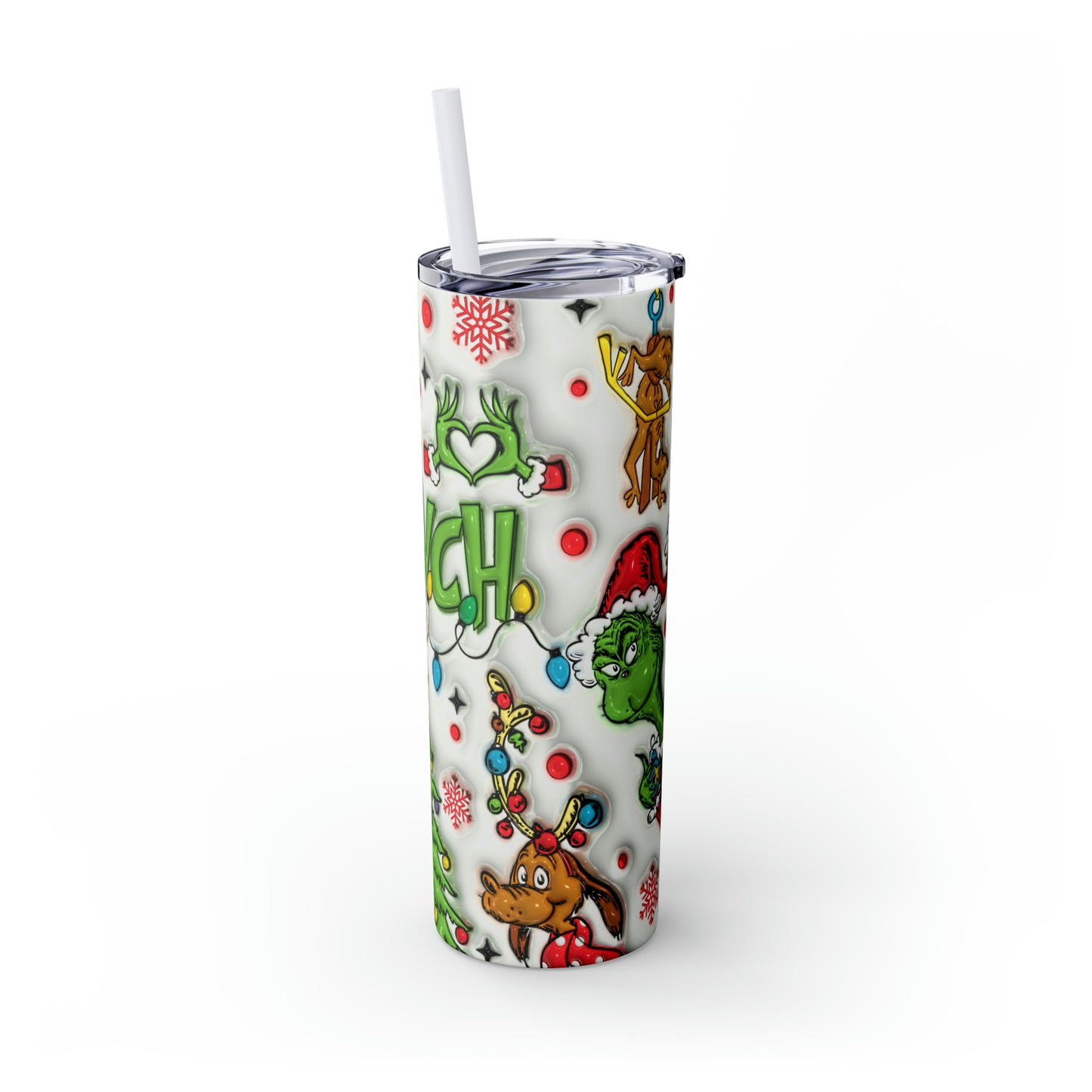 The Grinch Christmas Skinny Tumbler with Straw, 20oz