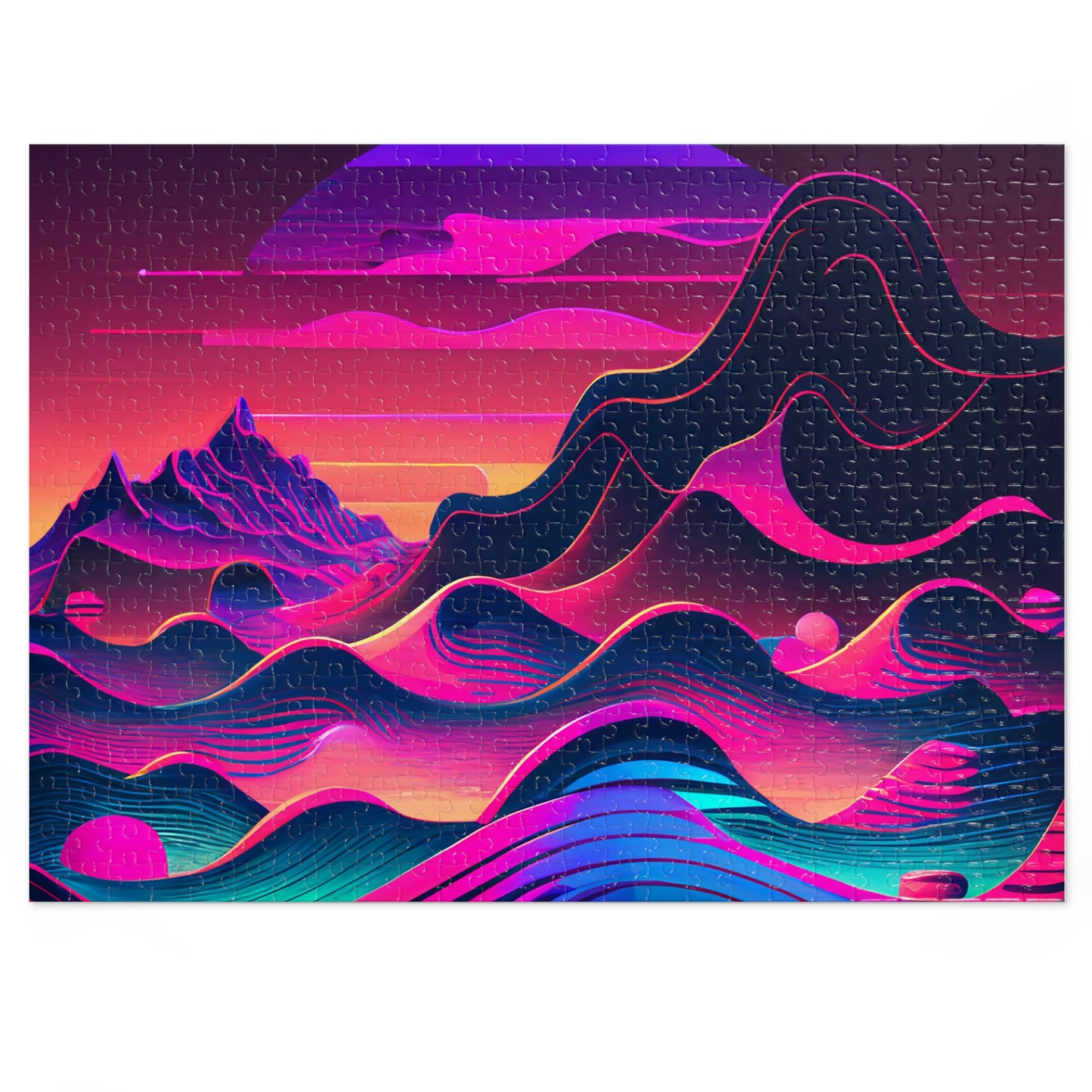 Magical Neon Mountains   Jigsaw Puzzle (30, 110, 252, 500,1000-Piece)