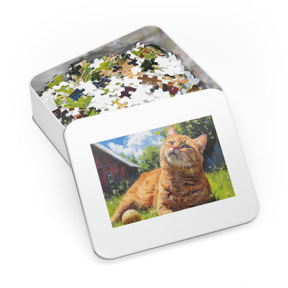 Orange Tabby Cat Laying in the Sun Jigsaw Puzzle (30, 110, 252, 500,1000-Piece)