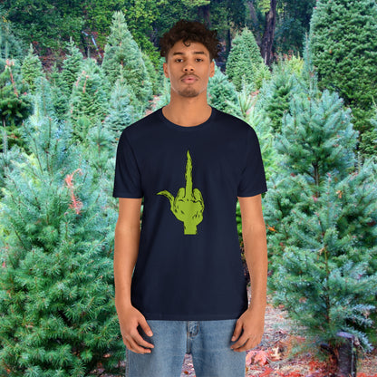 Grinch Middle Finger  Unisex Jersey Short Sleeve Tee