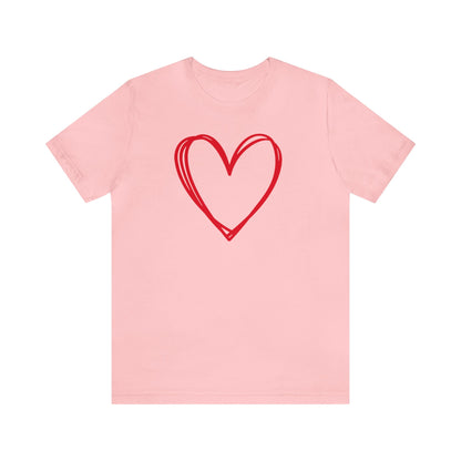 Hand-drawn Heart  Unisex Jersey Short Sleeve Tee