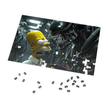 The Alien Meets Homer Jigsaw Puzzle (30, 110, 252, 500,1000-Piece)