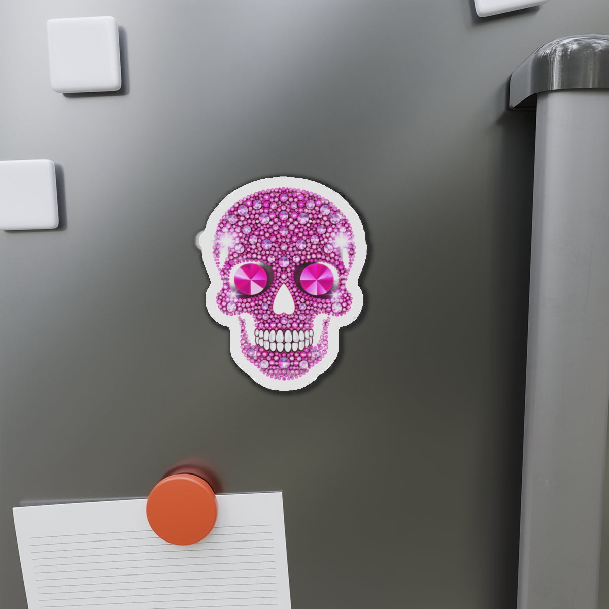 Pink Skull Die-Cut Magnet