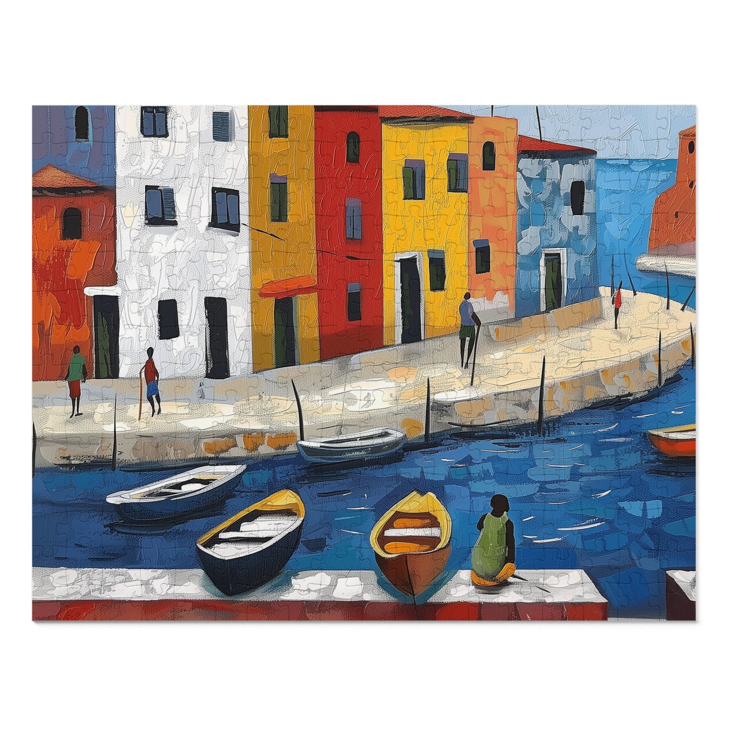 Acrylic Painting of an Italian Village Jigsaw Puzzle (30, 110, 252, 500,1000-Piece)